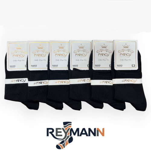 جوراب مردانه نیمساق ساده (6 جفتی) پنبه، سایز 40 تا 44، مشکی